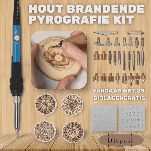 IgniteGlow™ Pyrografie kit | Vandaag gratis met 28 hulpstukken